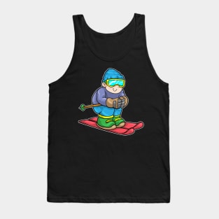 Skier with Skis & Ski pole Tank Top